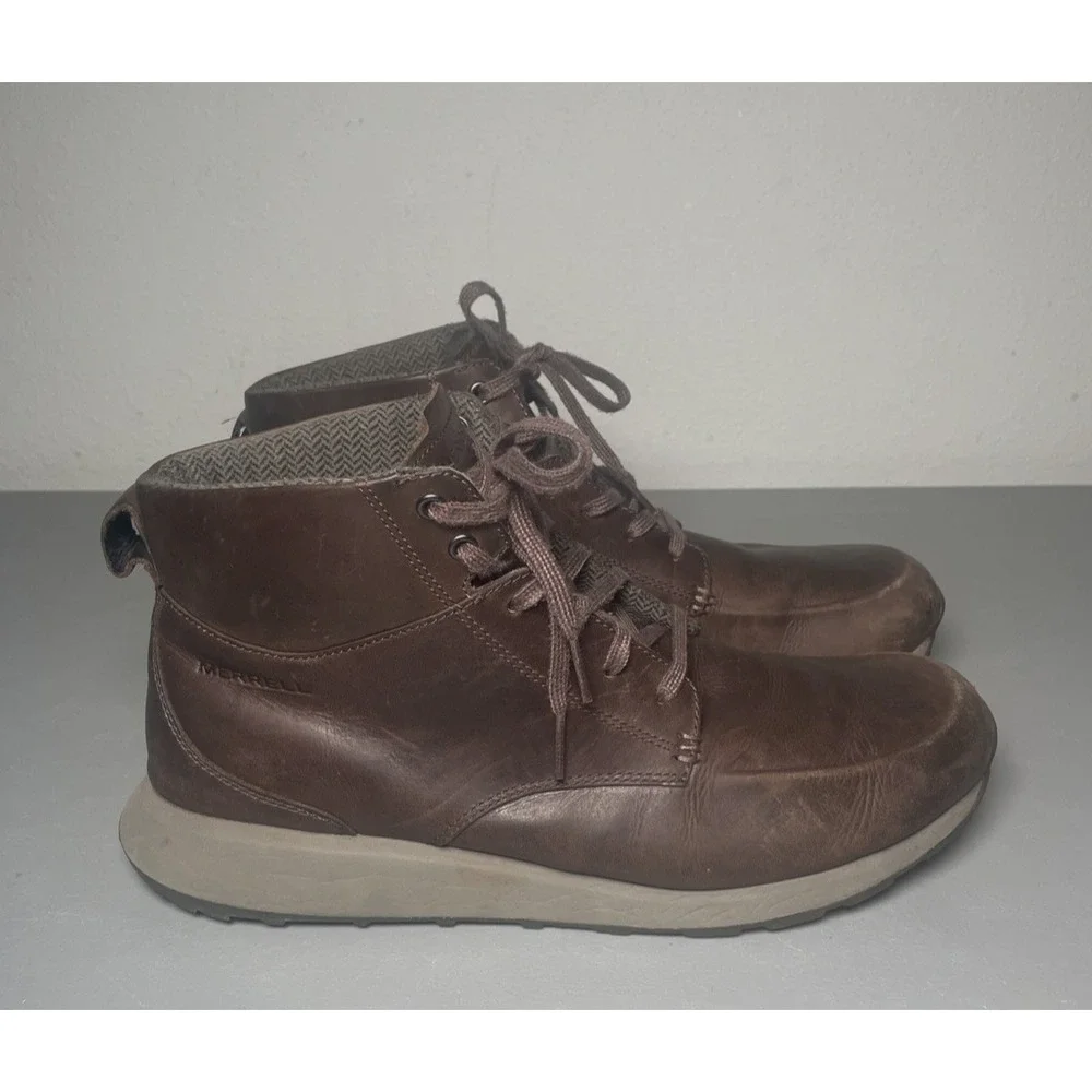 MERRELL MENS ASHFORD CHUKKA LACE‎ UP HIKING BOOT BROWNESPRESSO SIZE 10